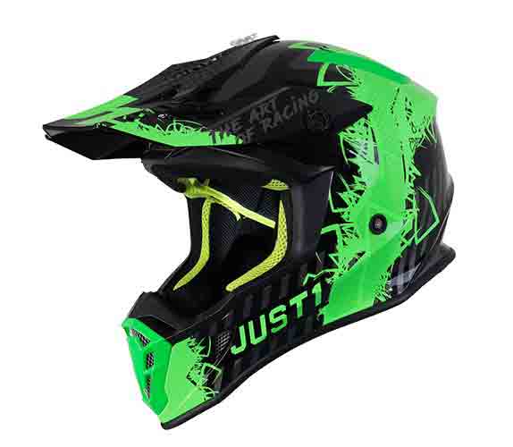 CASCO JUST1 J38 MASK FLUO GREEN / TITANIUM / BLACK L [J38054]